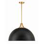 2_Crystorama Soto 23 1/2" Gold and Matte Black Modern Dome Pendant