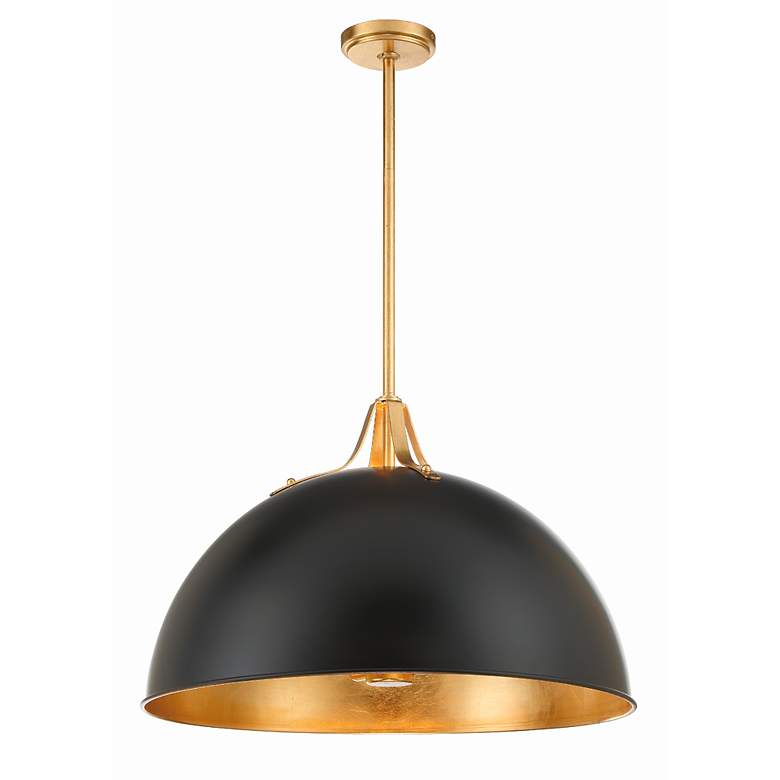 Image 3 Crystorama Soto 23 1/2" Gold and Matte Black Modern Dome Pendant more views