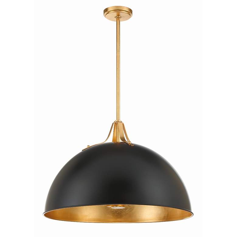 Image 4 Crystorama Soto 23 1/2" Gold and Matte Black Modern Dome Pendant more views