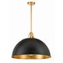 4_Crystorama Soto 23 1/2" Gold and Matte Black Modern Dome Pendant more views