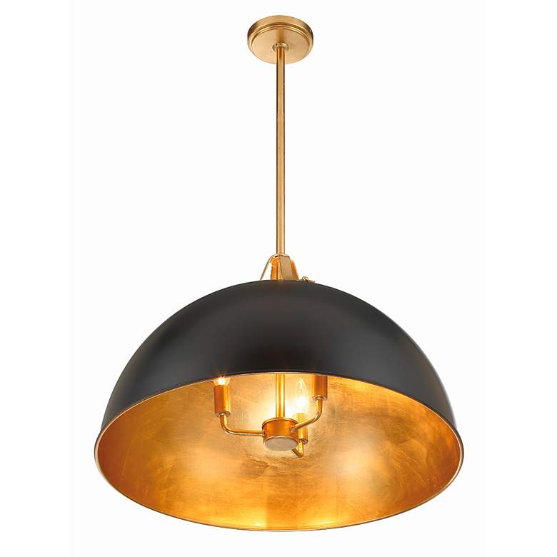 Image 5 Crystorama Soto 23 1/2" Gold and Matte Black Modern Dome Pendant more views