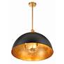 5_Crystorama Soto 23 1/2" Gold and Matte Black Modern Dome Pendant more views