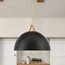 7_Crystorama Soto 23 1/2" Gold and Matte Black Modern Dome Pendant more views