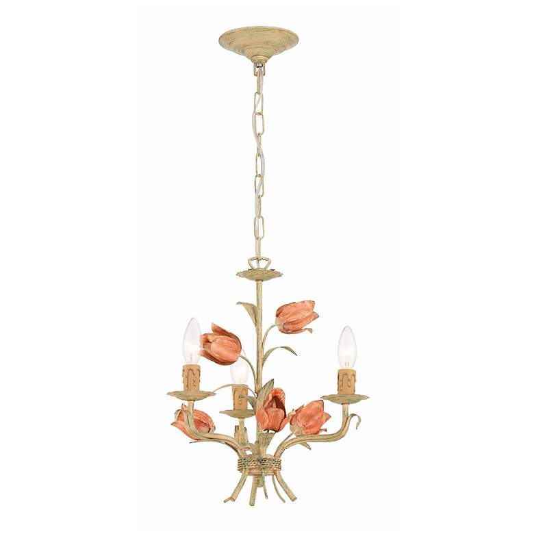 Image 1 Crystorama Southport 14" Wide Sage Rose 3-Light Chandelier