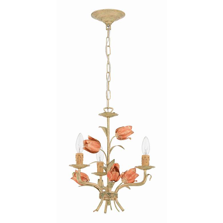 Image 3 Crystorama Southport 14" Wide Sage Rose 3-Light Chandelier more views
