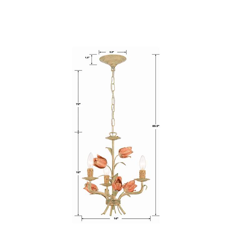 Image 5 Crystorama Southport 14" Wide Sage Rose 3-Light Chandelier more views