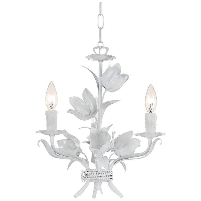 Image 1 Crystorama Southport 14 inch Wide Wet White 3-Light Chandelier