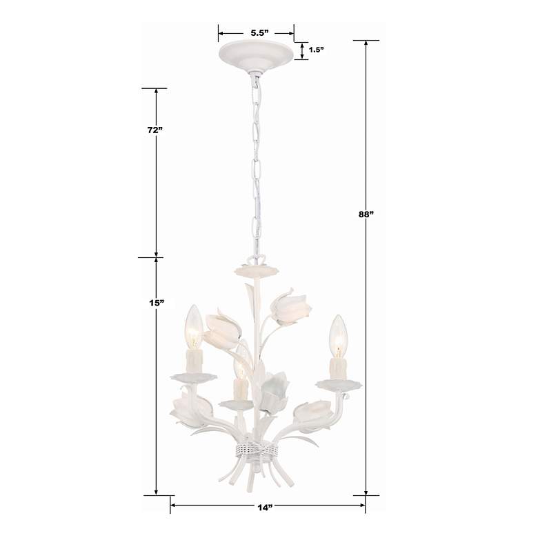 Image 6 Crystorama Southport 14" Wide Wet White 3-Light Chandelier more views