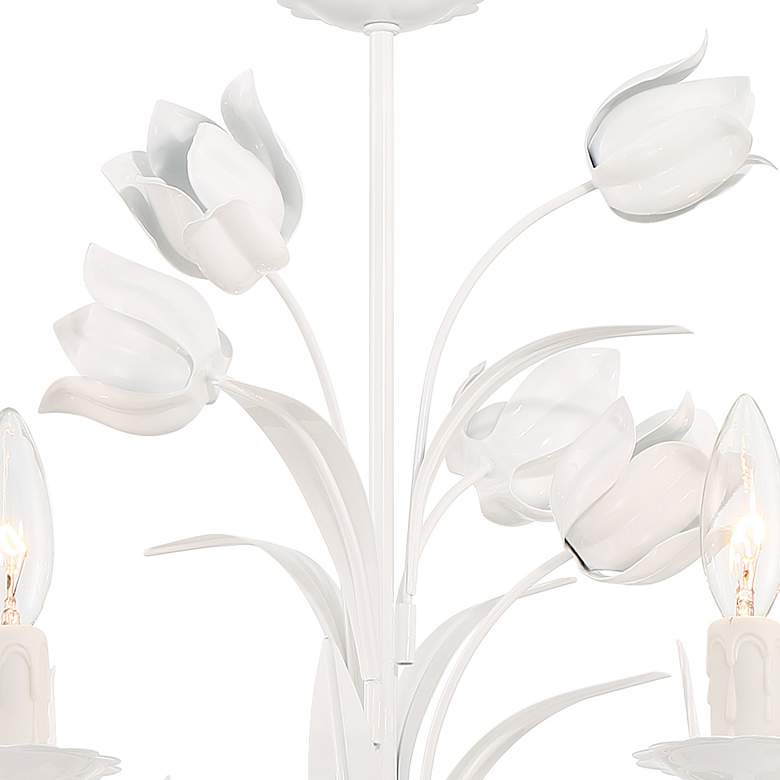 Image 6 Crystorama Southport 20" 5-Light Candelabra White Flower Chandelier more views