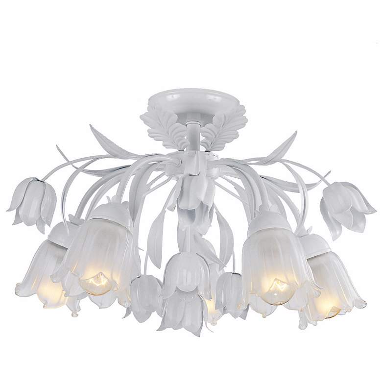 Image 1 Crystorama Southport Collection 22 inch Wide White Ceiling Light