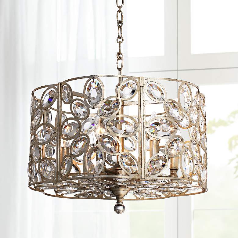 Image 1 Crystorama Sterling 18"W Twilight 6-Light Drum Chandelier