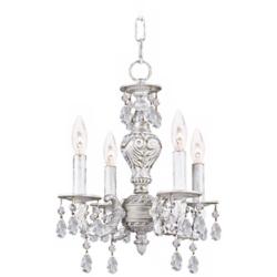 Crystorama Sutton 15&quot; Vintage White Traditional Crystal Chandelier