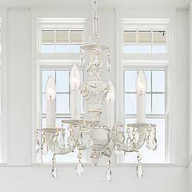 Image1 of Crystorama Sutton 15" Vintage White Traditional Crystal Chandelier