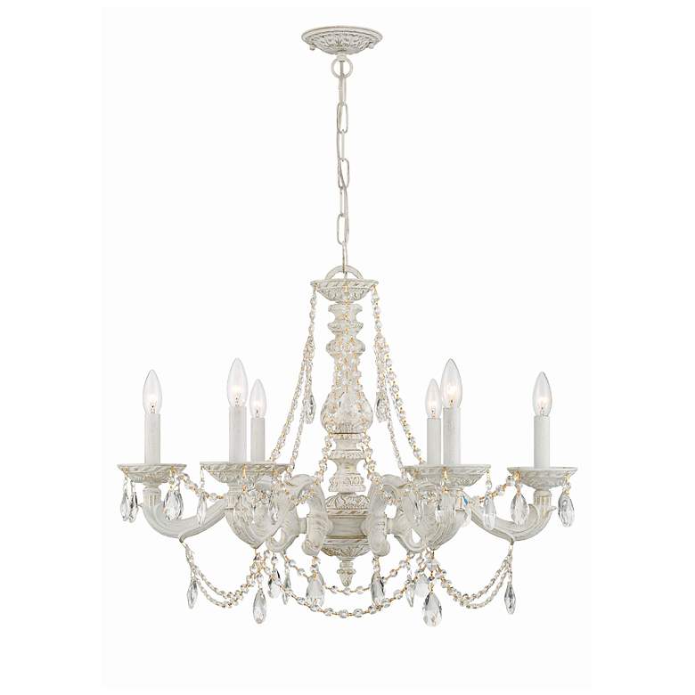 Image 1 Crystorama Sutton Antique White 28" Wide Chandelier