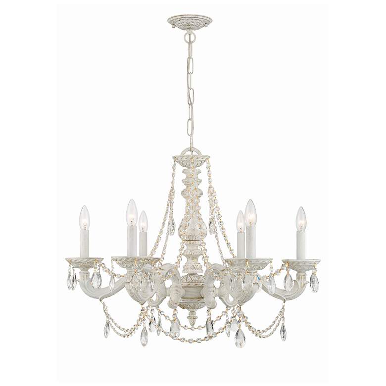 Image 1 Crystorama Sutton Antique White 28 inch Wide Chandelier