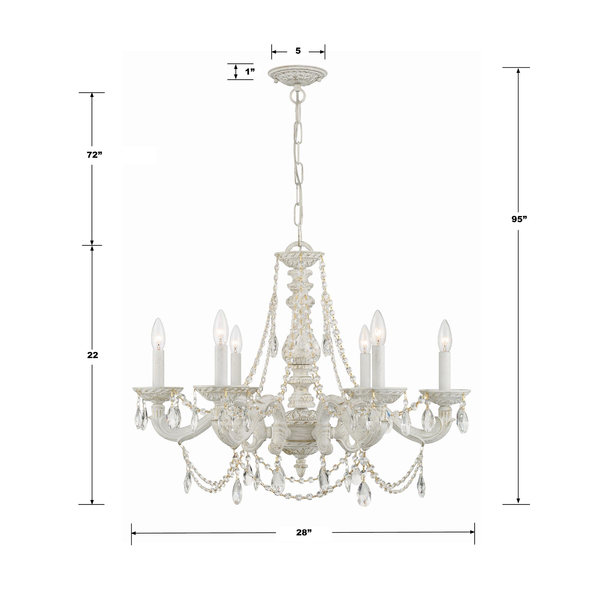 Crystorama Sutton Antique White 28" Wide Chandelier