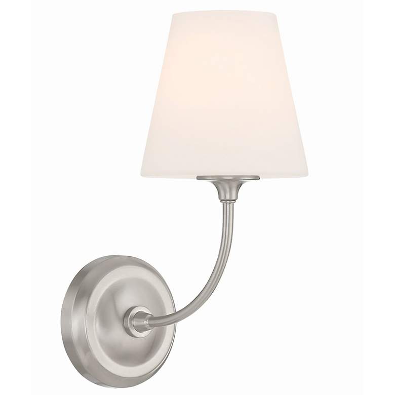 Image 1 Crystorama Sylvan 13 1/4" High Brushed Nickel Wall Sconce