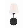 4_Crystorama Sylvan 13 3/4" Black Finish White Glass Shade Wall Sconce more views