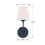 6_Crystorama Sylvan 13 3/4" Black Finish White Glass Shade Wall Sconce more views