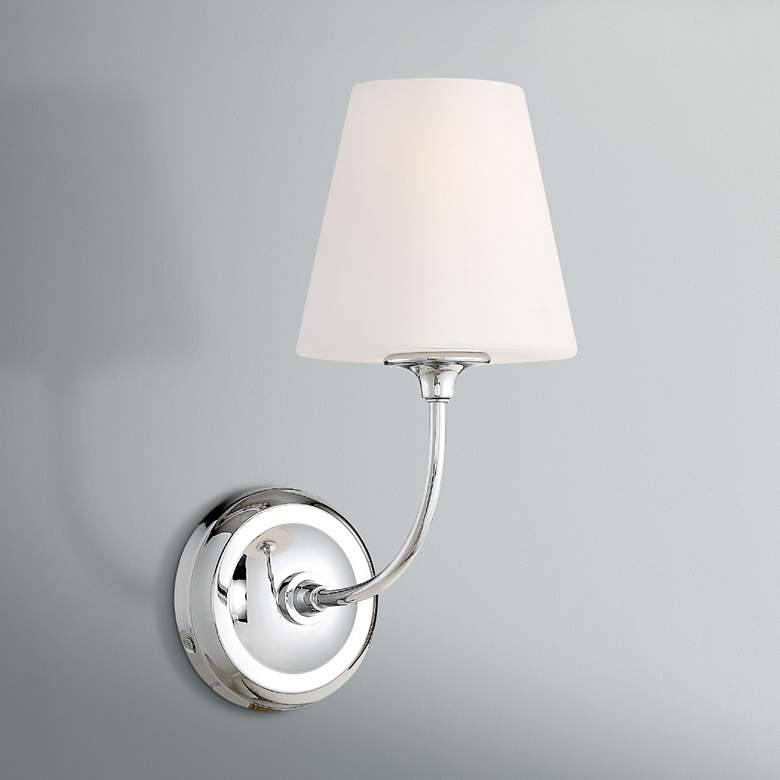 Image 1 Crystorama Sylvan 13 3/4 inch High Polished Chrome Wall Sconce