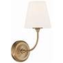 2_Crystorama Sylvan 13 3/4" Vibrant Gold White Glass Shade Wall Sconce