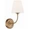 Crystorama Sylvan 13 3/4" Vibrant Gold White Glass Shade Wall Sconce