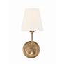 6_Crystorama Sylvan 13 3/4" Vibrant Gold White Glass Shade Wall Sconce more views