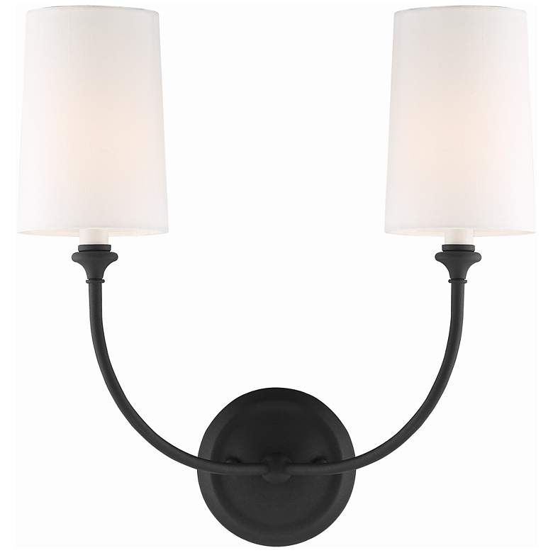 Image 2 Crystorama Sylvan 15 1/2" Wide Black 2-Light Wall Sconce