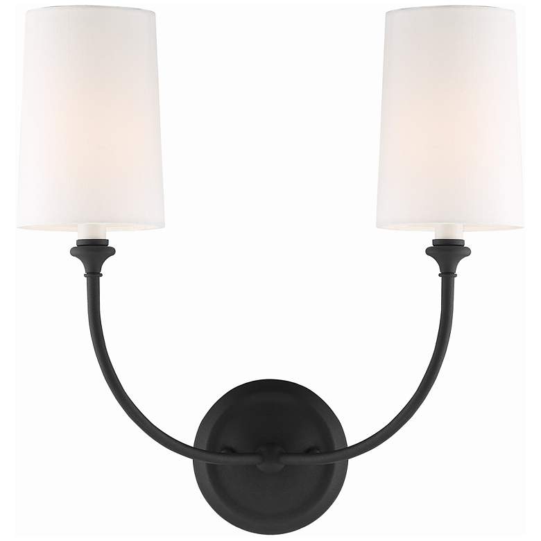 Image 2 Crystorama Sylvan 15 1/2 inch Wide Black 2-Light Wall Sconce