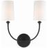 Crystorama Sylvan 15 1/2" Wide Black 2-Light Wall Sconce