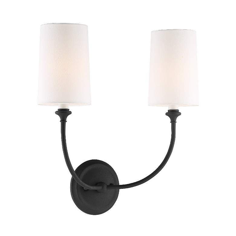 Image 3 Crystorama Sylvan 15 1/2" Wide Black 2-Light Wall Sconce more views