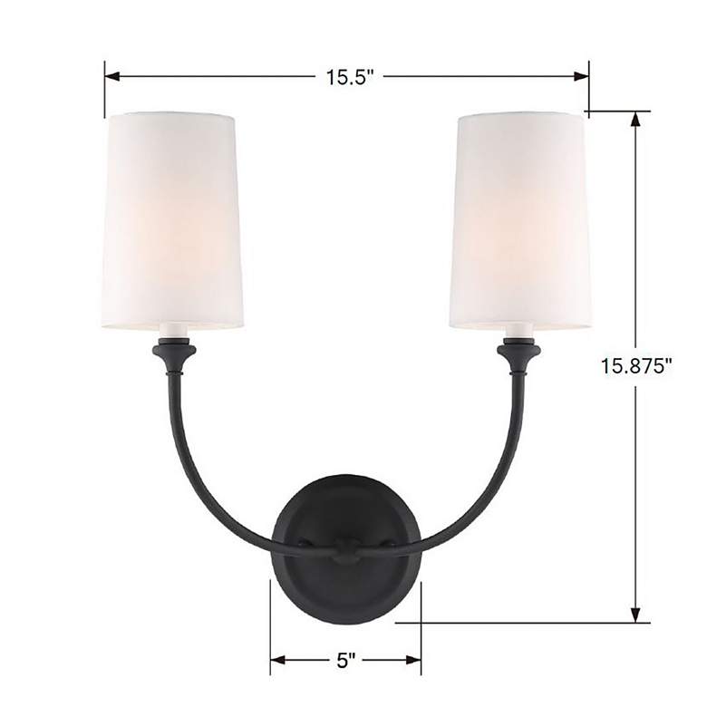 Image 7 Crystorama Sylvan 15 1/2" Wide Black 2-Light Wall Sconce more views
