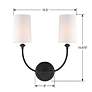 7_Crystorama Sylvan 15 1/2" Wide Black 2-Light Wall Sconce more views