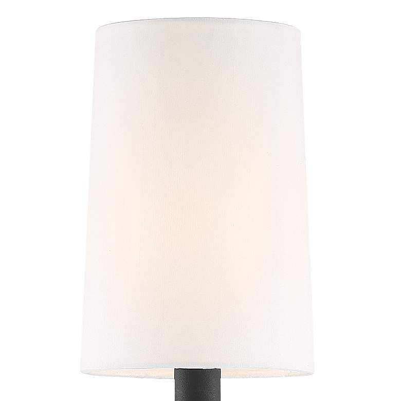 Image 4 Crystorama Sylvan 15 3/4" Black Finish White Linen Shade Wall Sconce more views