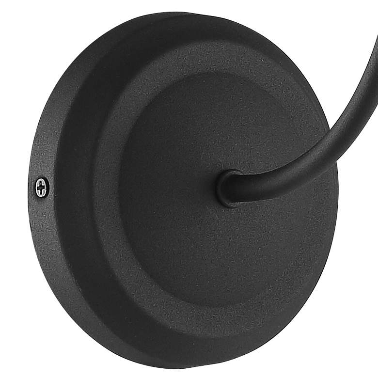 Image 5 Crystorama Sylvan 15 3/4" Black Finish White Linen Shade Wall Sconce more views