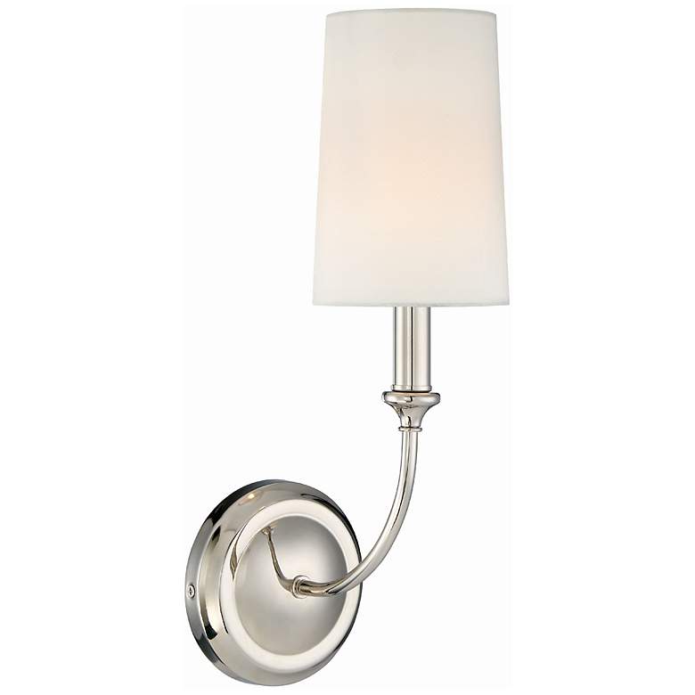 Image 1 Crystorama Sylvan 15 3/4 inchH Polished Nickel Wall Sconce