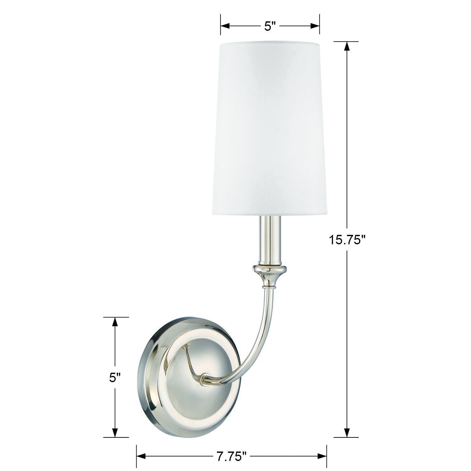 Crystorama Sylvan 15 3/4"H Polished Nickel Wall Sconce