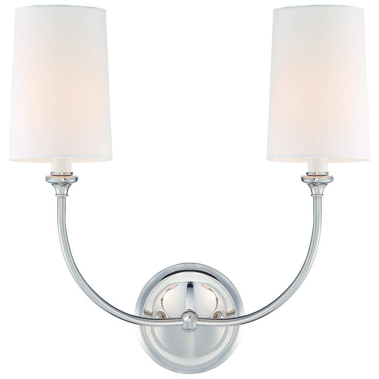Image 2 Crystorama Sylvan 16" High Polished Nickel 2-Light Sconce