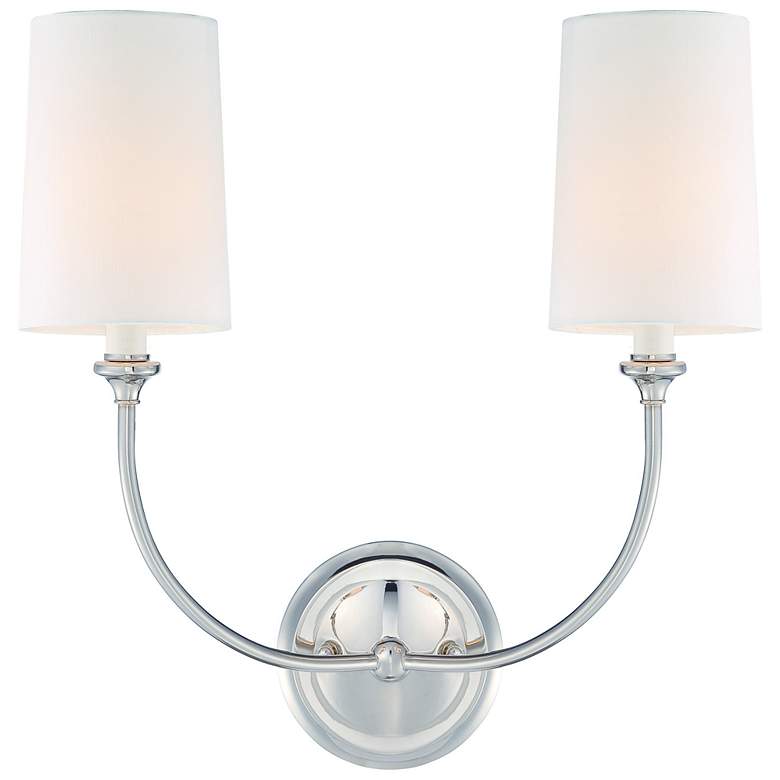 Image 1 Crystorama Sylvan 16 inch High Polished Nickel 2-Light Sconce