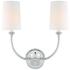 Crystorama Sylvan 16" High Polished Nickel 2-Light Sconce
