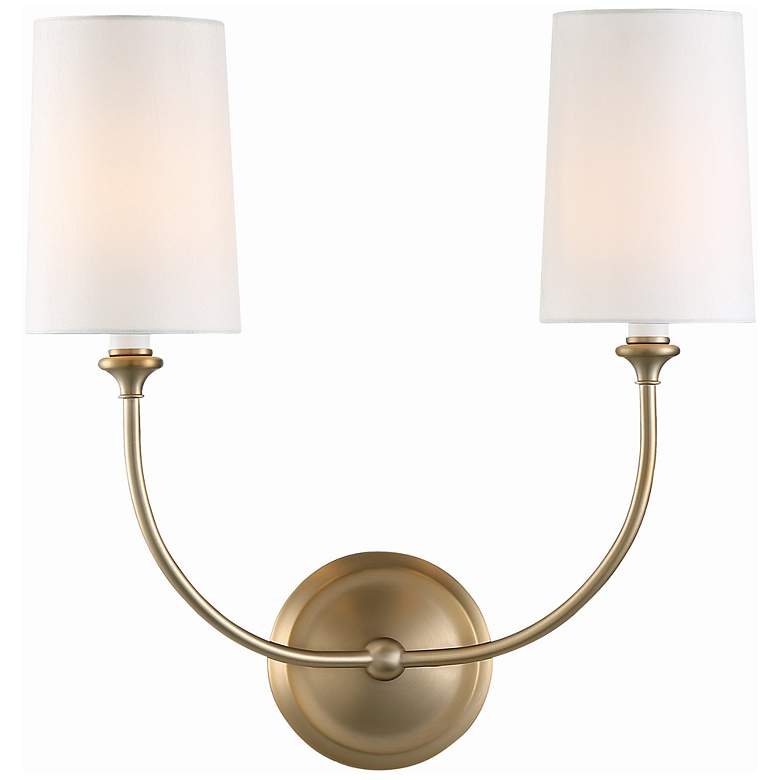 Image 1 Crystorama Sylvan 16 inch High Vibrant Gold 2-Light Wall Sconce