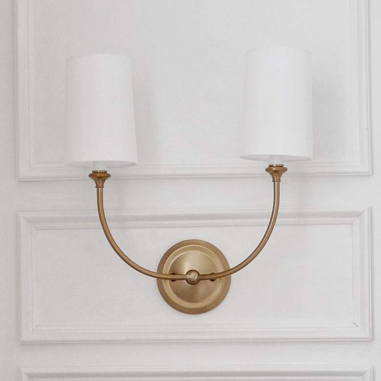 Image 1 Crystorama Sylvan 16" High Vibrant Gold 2-Light Wall Sconce