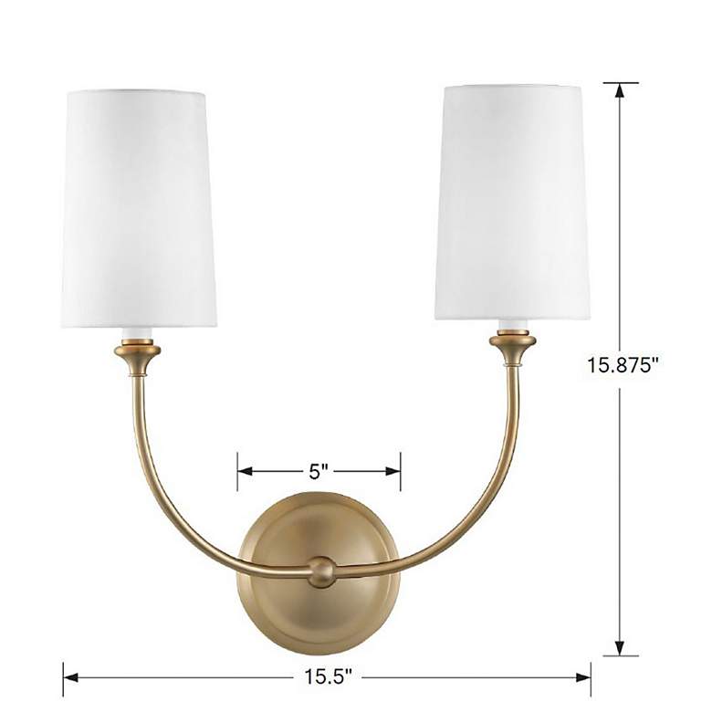 Image 7 Crystorama Sylvan 16" High Vibrant Gold 2-Light Wall Sconce more views