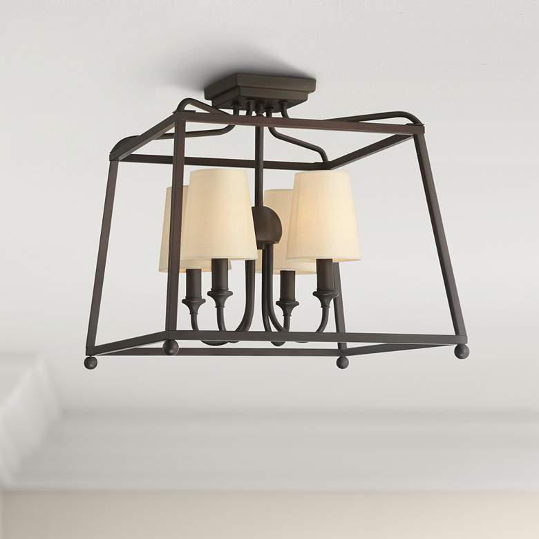 Image 1 Crystorama Sylvan 16 inch Wide 4-Light Dark Bronze Ceiling Light