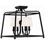 1_Crystorama Sylvan 16" Wide Black Forged Ceiling Light