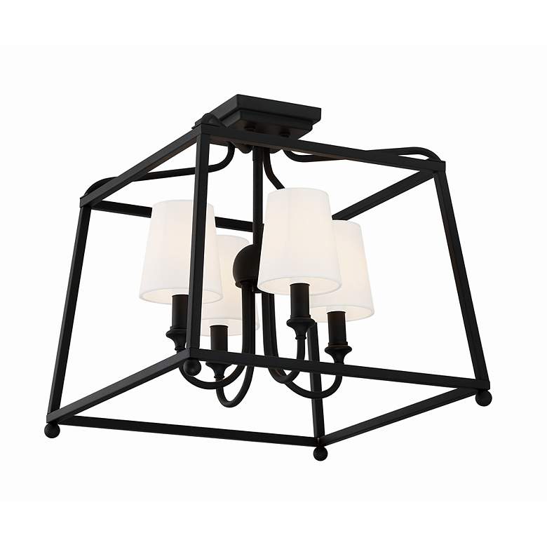 Image 2 Crystorama Sylvan 16" Wide Black Forged Ceiling Light more views