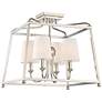 Crystorama Sylvan 16" Wide Nickel Open Cage Ceiling Light with Shades