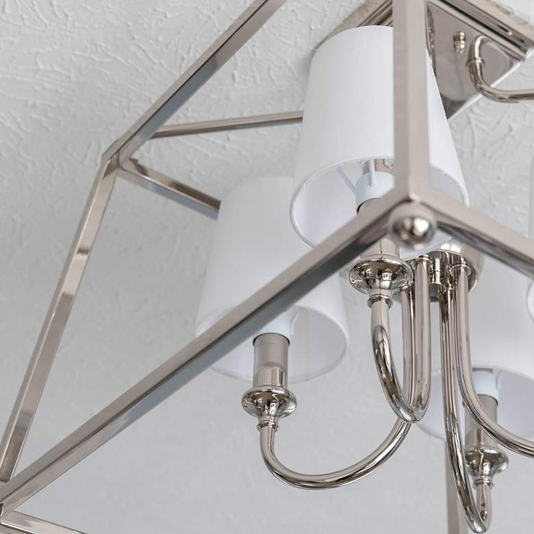 Image 3 Crystorama Sylvan 16" Wide Nickel Open Cage Ceiling Light with Shades more views