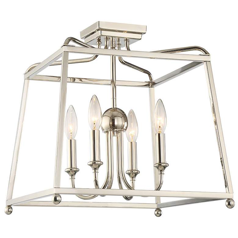 Image 2 Crystorama Sylvan 16" Wide Polished Nickel 4-Light Ceiling Light
