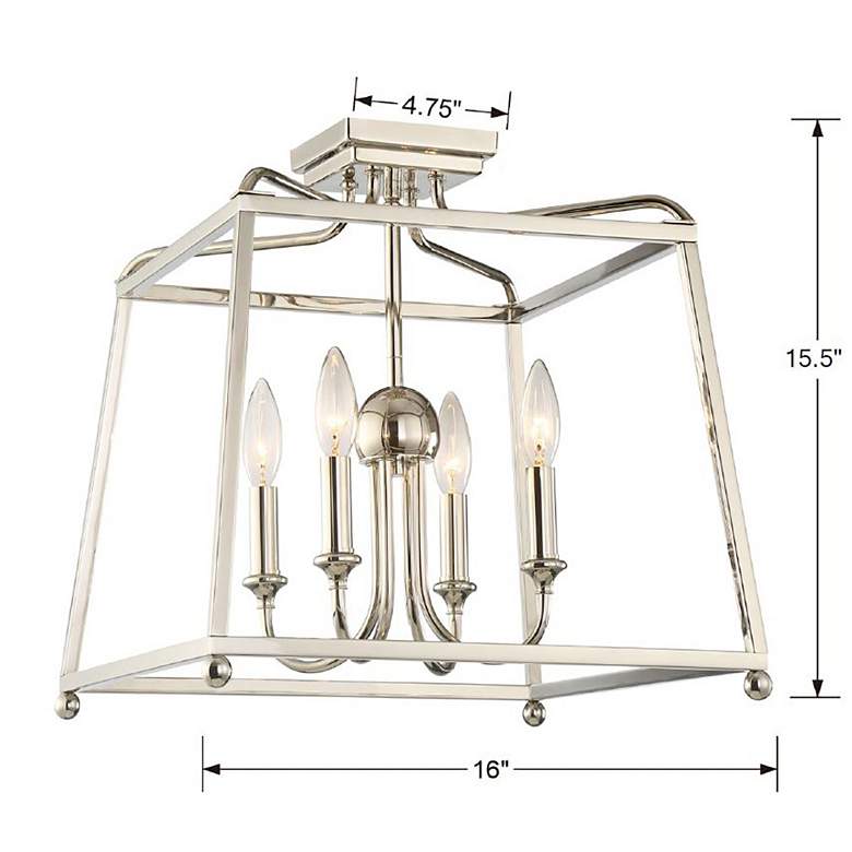 Image 4 Crystorama Sylvan 16" Wide Polished Nickel 4-Light Ceiling Light more views